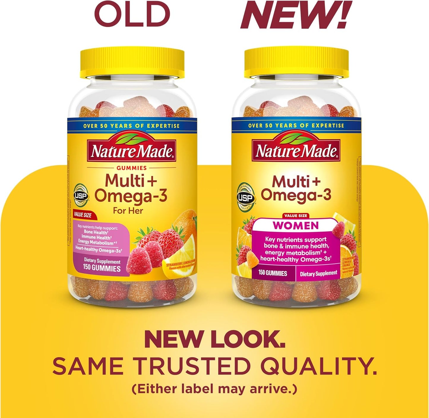 Nature Made Women's Gummy Multivitamins with Omega-3, 150 Gummies - görsel 2