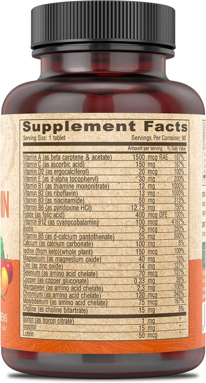 DEVA Vegan Multivitamin and Mineral Supplement - One Daily Formula with Greens - Iron Free - 90 Coated Tablets (Pack of 2)
