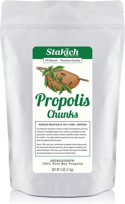 Stakich Bee Propolis Chunks – 100% Pure Natural, 454g