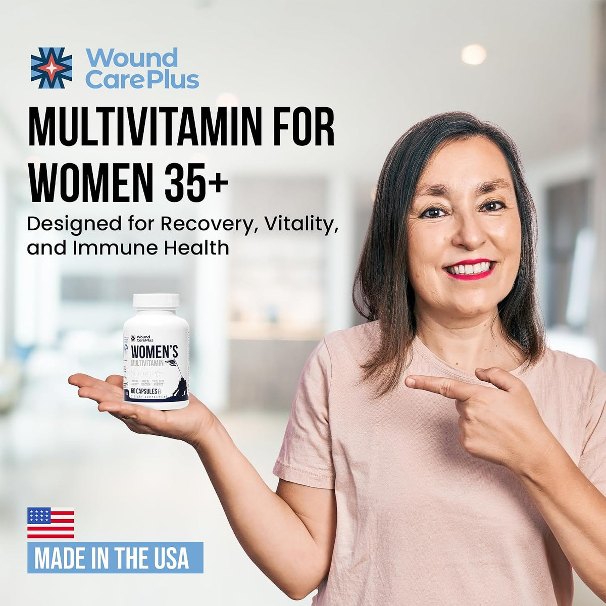 Wound Care Plus Women's Multivitamin - Complete Vitamin & Mineral Complex - 60 Capsules - görsel 3