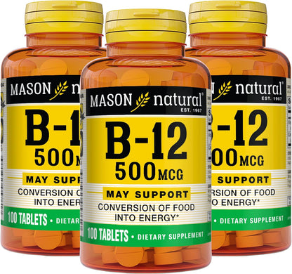 Mason Natural Vitamin B12 250mcg Tablets