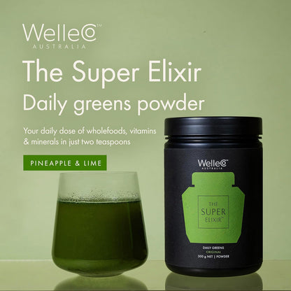 WelleCo The Super Elixir Daily Greens Powder, Pineapple & Lime