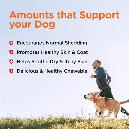 Nutri-Vet Shed Defence Soft Chews for Dogs – Omega 3 Fish Oil Skin & Coat Supplement, 60 Chews