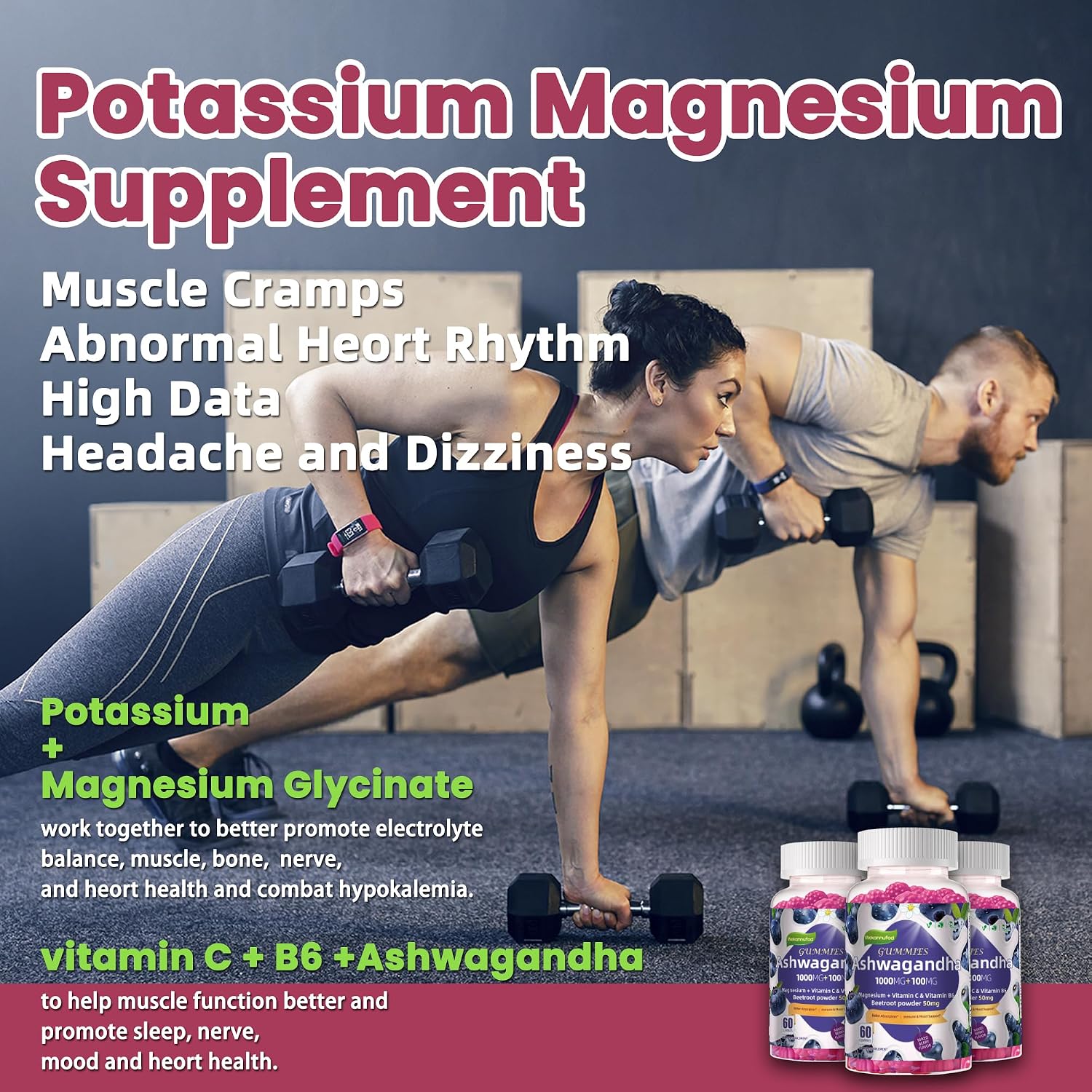 Ashwagandha Gummies 1000mg, 120 Count (2 Pack) – Organic Root Extract, Daily Adaptogen Gummies - görsel 3