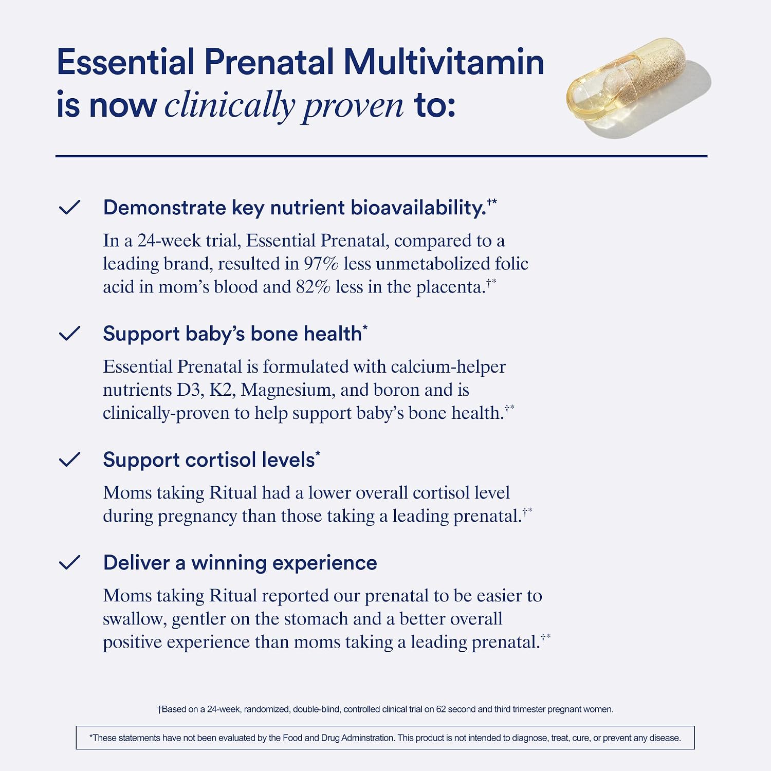 Ritual Prenatal Multivitamin for Women - Essential Prenatal Vitamins with Folate, Choline, Omega-3 DHA, Iron - Vegan - Mint Flavour - 60 Capsules - görsel 4
