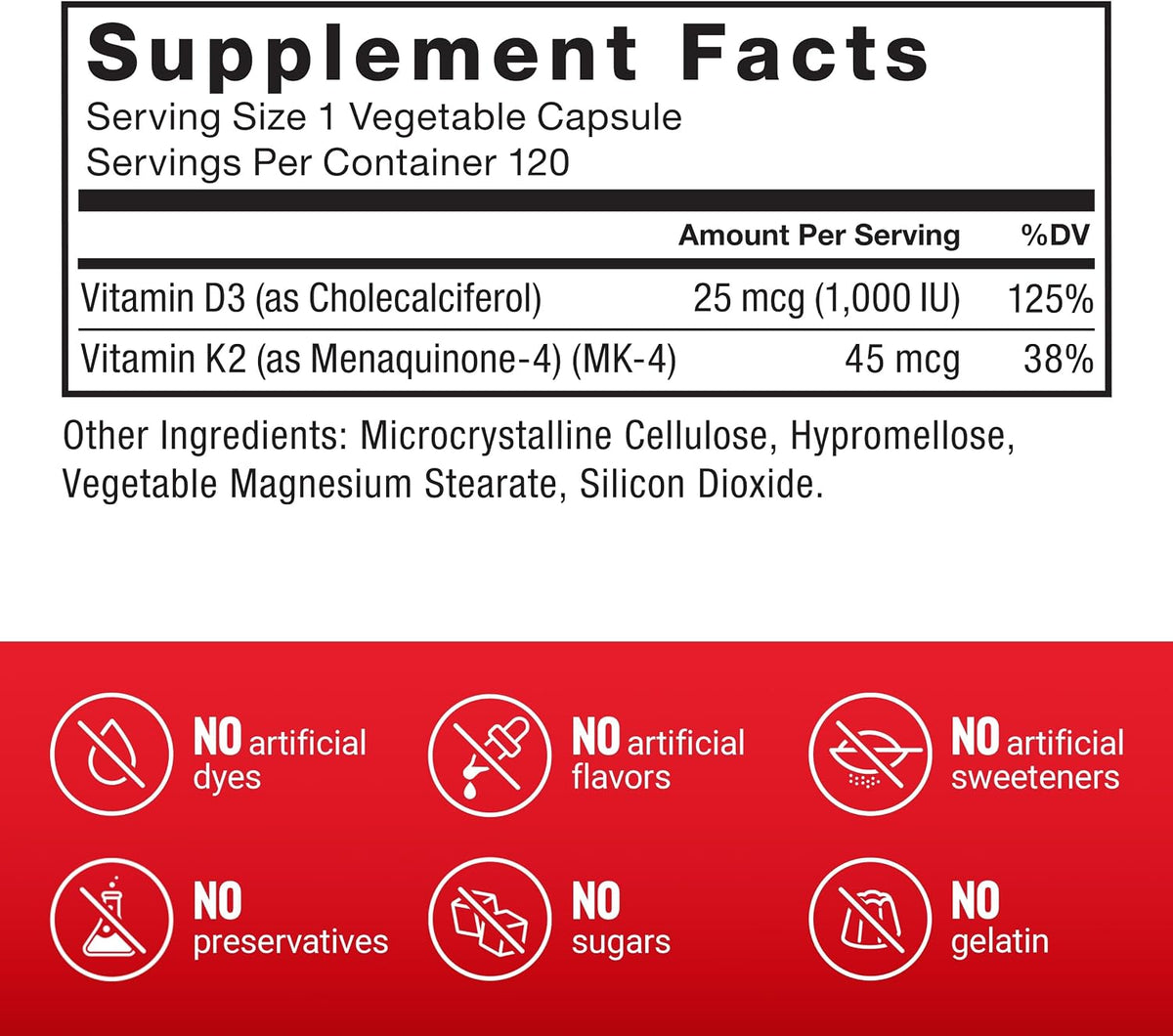 Force Factor Vitamin D3 K2 to Support Immune System, Bone Health and More, High-Potency 2-in-1 Formula, Vegan, No Gelatin, Non-GMO, 120 Capsules - görsel 4