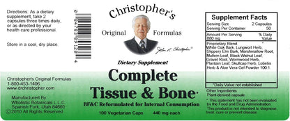 Christopher's Original Formulae Complete Tissue & Bone Formula – 100 Veg Caps