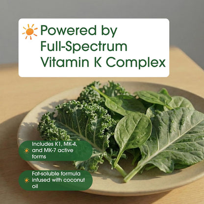 NatureBell Vitamin K Complex - 300 Softgels - 2600µg Full Spectrum K1 & K2 (MK-4 & MK-7)