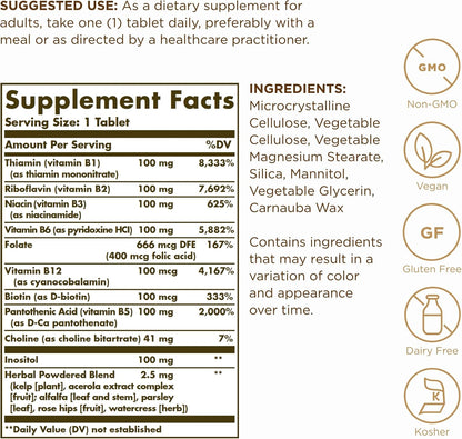 Solgar B-Complex Tablets, 250 Tablets