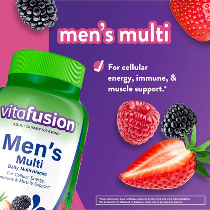 Vitafusion Gummy Vitamins for Men, Berry Flavoured Daily Multivitamins, 150 Count