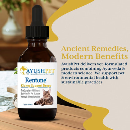 Ayush Pet Rentone Kidney Support for Dogs and Cats, Natural Herbal Drops, 60 ml