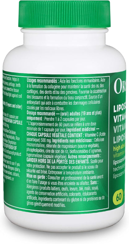 ORGANIKA Liposomal Vitamin C, 60 Capsules
