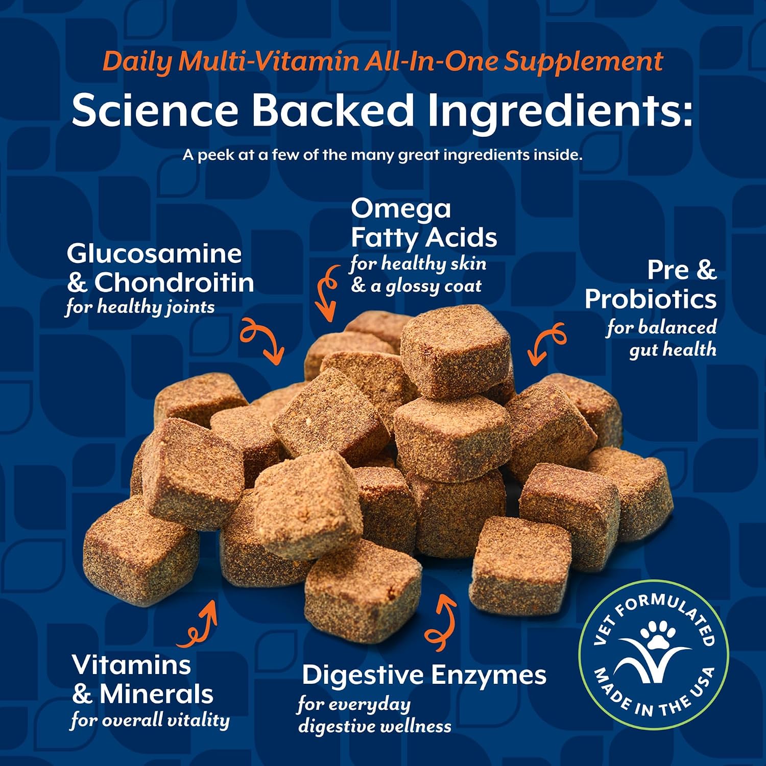 NaturVet All-in-One Dog Supplement - for Joint Support, Digestion, Skin & Coat Care – Dog Multivitamins with Minerals, Omega-3, 6, 9 – Wheat-Free Vitamins for Dogs – 240 Soft Chews - görsel 5