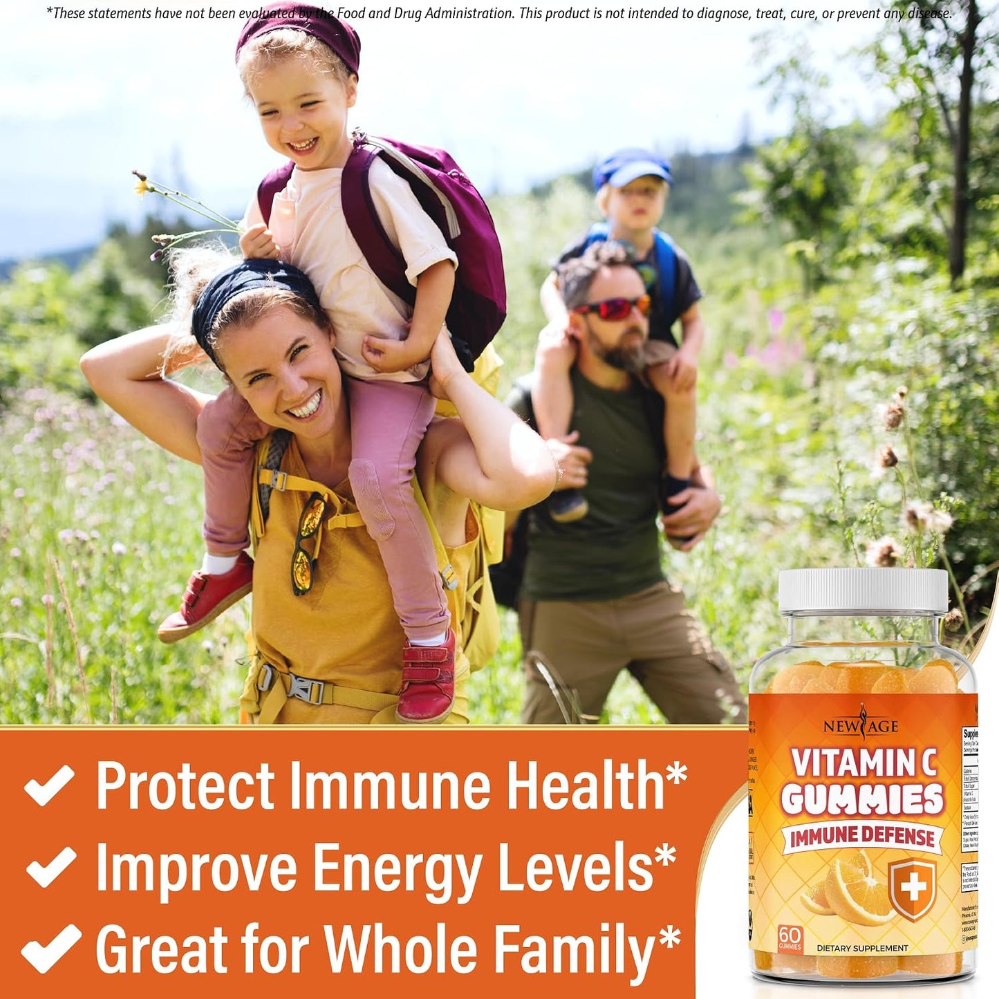 NEW AGE Vitamin C Gummies - Orange Flavour - 120 Gummies - görsel 3