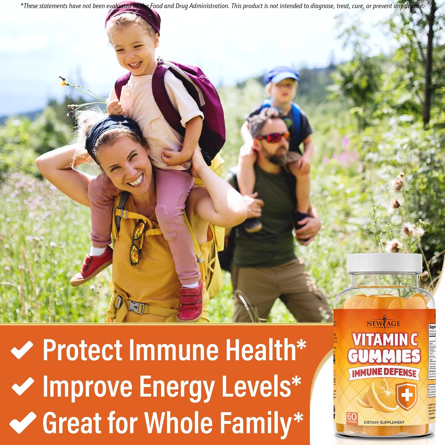 NEW AGE Vitamin C Gummies - Orange Flavour - 120 Gummies - görsel 3