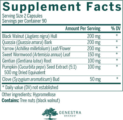 Genestra Brands Black Walnut Capsules | Herbal Formula to Support Digestive Wellbeing | 90 Capsules