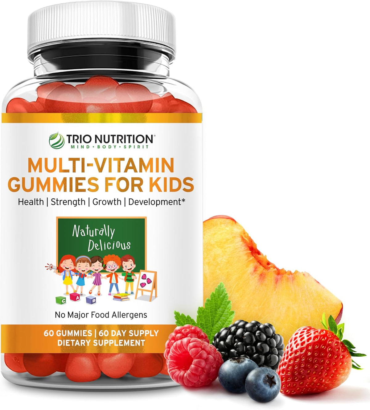 TRIO NUTRITION Premium Kids Multivitamin Gummies with Vitamin C & Zinc for Immune & Energy Support - görsel 1
