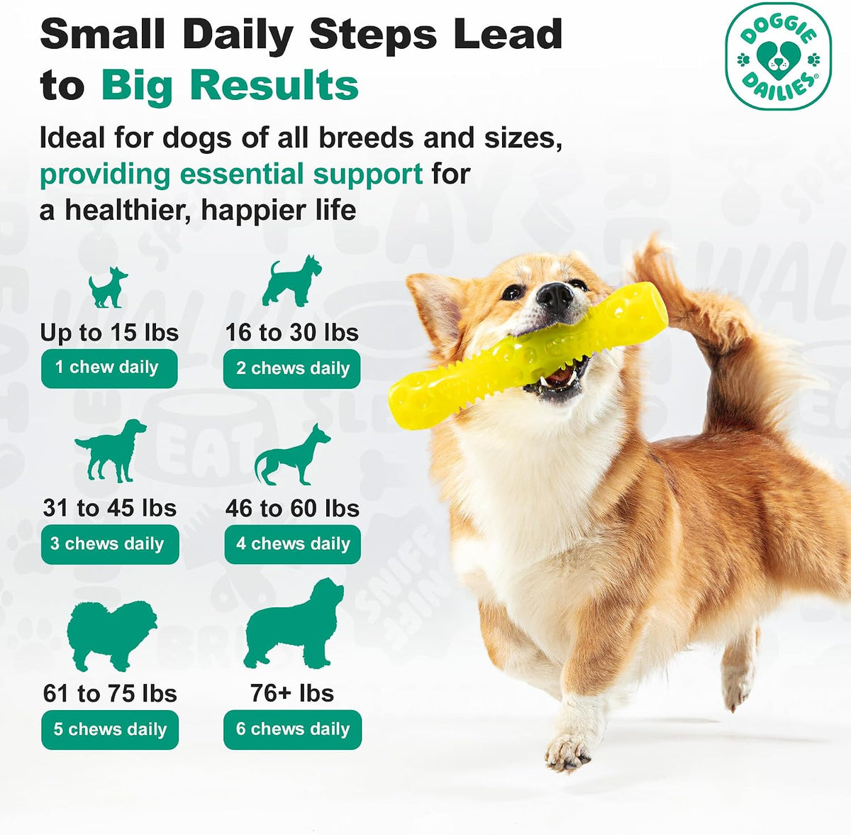 Doggie Dailies Probiotics for Dogs with Prebiotics - Duck Flavour Soft Chews (225 Count) - görsel 8