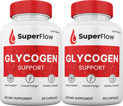 (2 Pack) Super Flow Blood Support Capsules, SuperFlow Glycogen Pills All Natural Supplement, 2-Month Supply