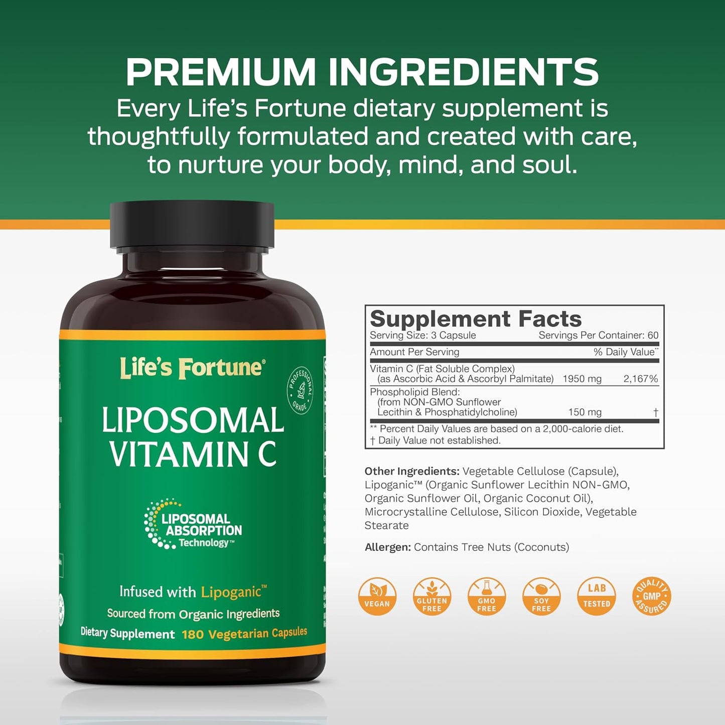 Life's Fortune Liposomal Vitamin C 2100 mg – 180 Capsules - görsel 9