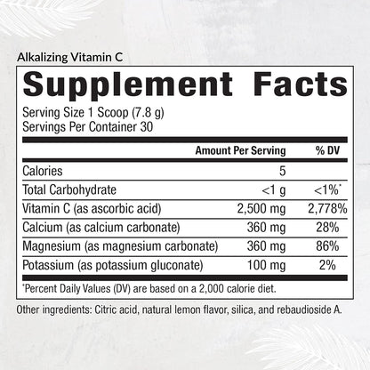 Equilife Alkalising Vitamin C Powder – Lemon Splash – 2500 mg per Serving