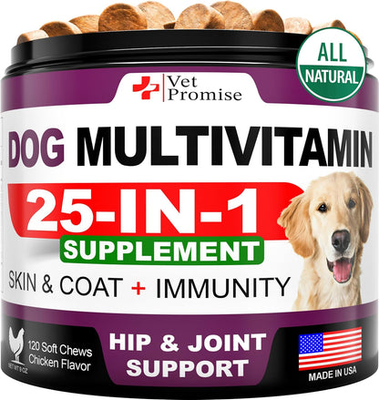 Vet Promise Dog Multivitamin Chewable with Glucosamine - 2 Pack (240 Chews)