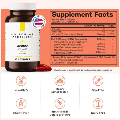 VIVOMEGA Fish Oil with VESIsorb – Fertility Supplement for Women and Men