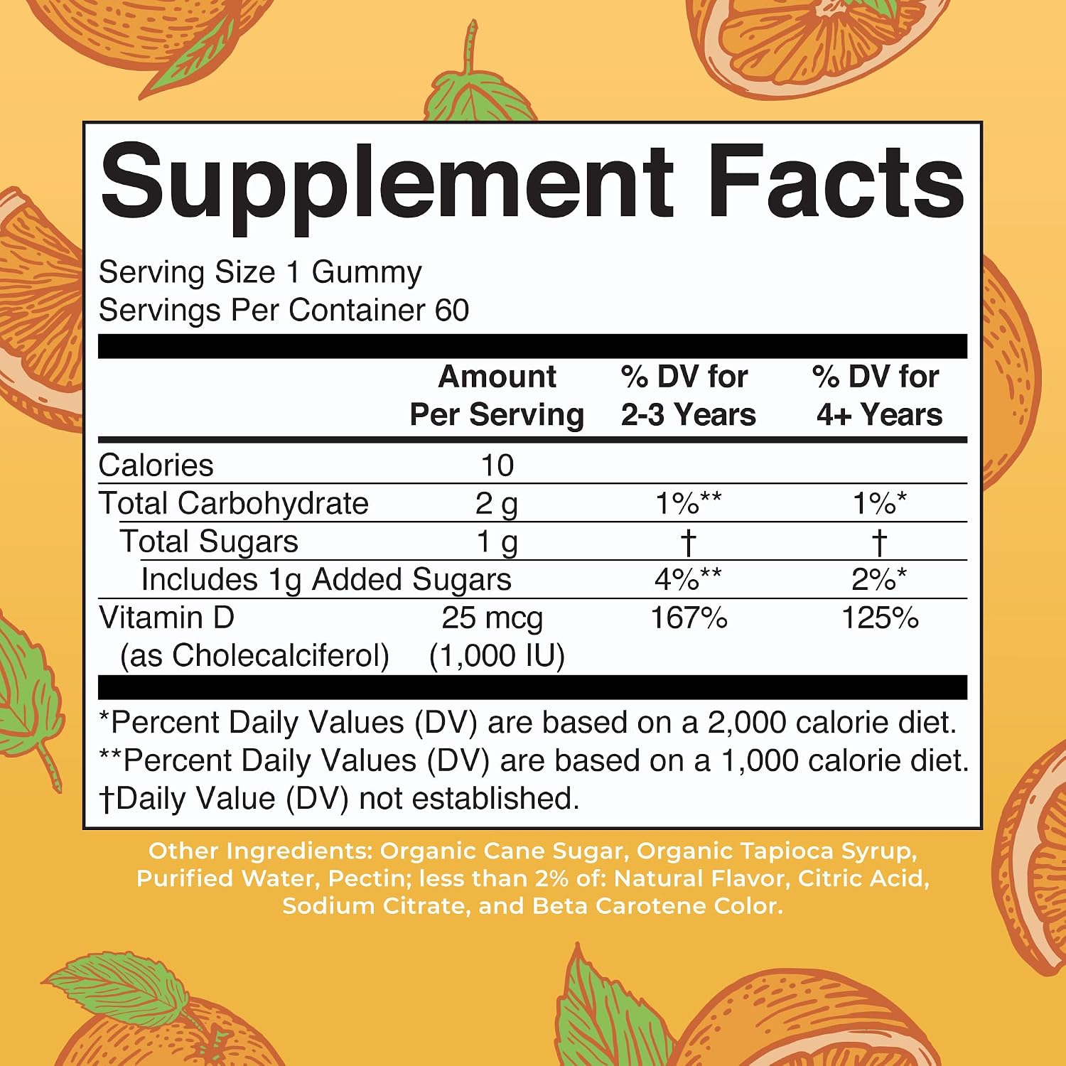 MaryRuth's Vitamin D3 Gummies | 1000 IU | Vegan, Non-GMO, Gluten-Free | 60 Gummies - görsel 2