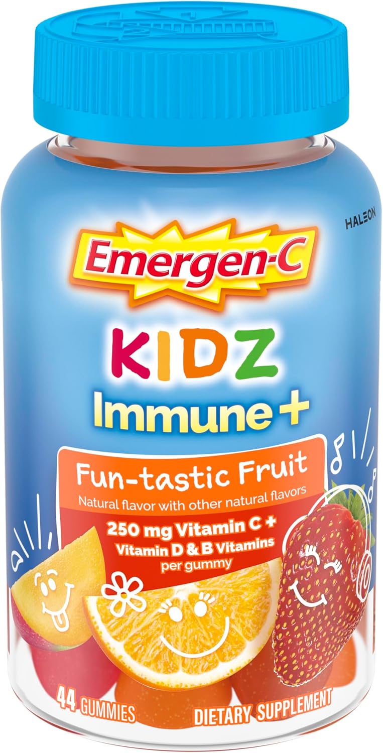Emergen-C Kidz Immune+ Vitamin C Gummies, Fun-Tastic Fruit, 44 Count - görsel 1