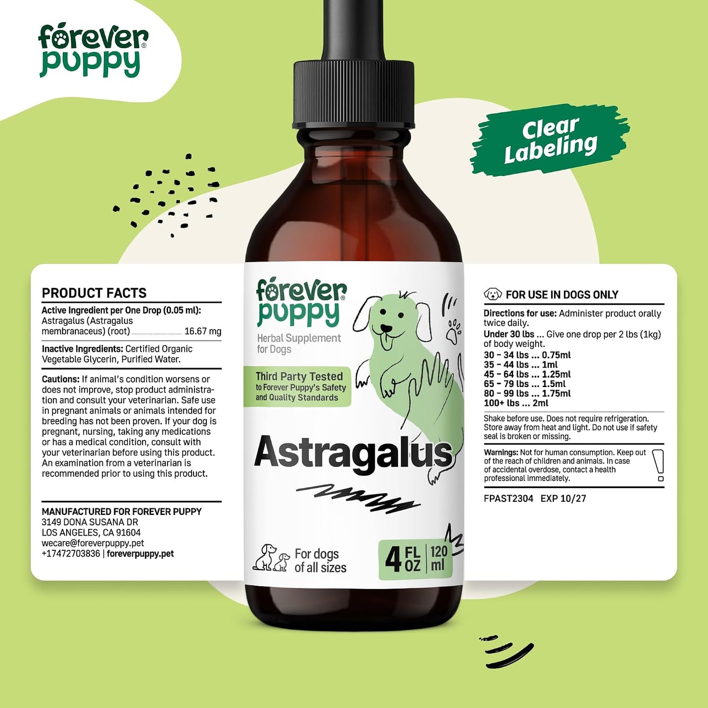 Forever Puppy Astragalus Root Drops for Dogs - Immune Support - 118 ml - görsel 8