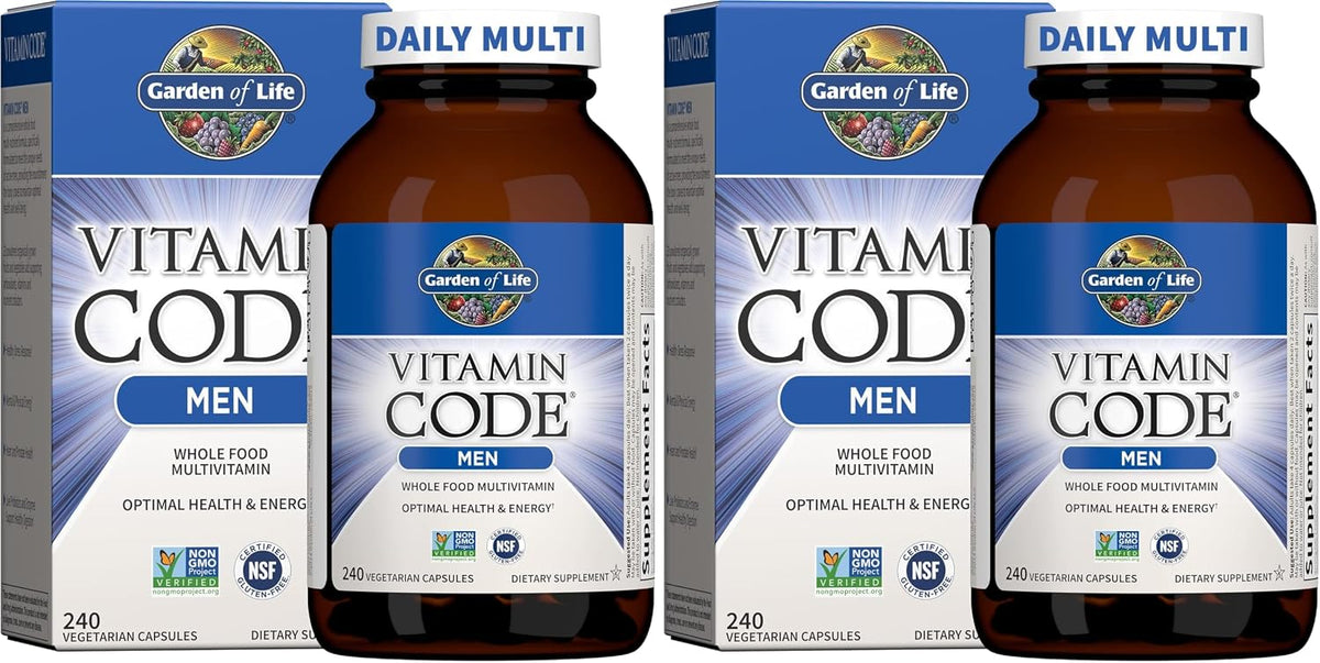 Garden Of Life Multivitamin for Men - Vitamin Code Men's Raw Whole Food Vitamin Supplement with Probiotics, Vegetarian, 240 Capsules - görsel 9
