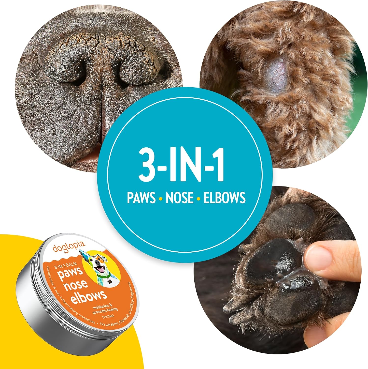3-in-1 Balm for Pets | 2oz Nourishing Balm for Dry, Cracked Skin in Dogs | Protective Balm Moisturises and Heals Pets’ Paws, Noses, and Elbows - görsel 3