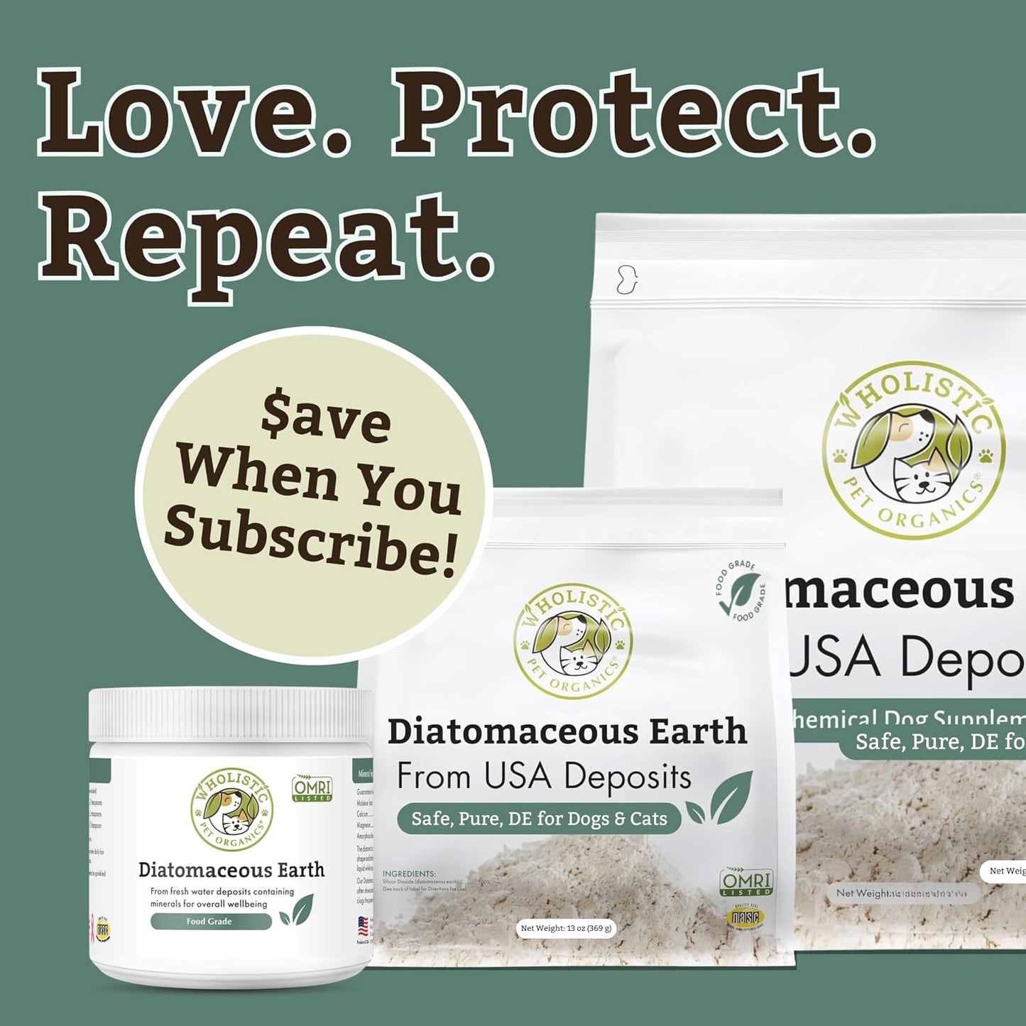 Wholistic Pet Organics Diatomaceous Earth - Food Grade for Dogs & Cats (26 oz) - görsel 8