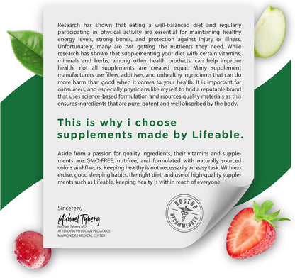 Lifeable Sugar Free Vitamin D 5000 IU - Strawberry Flavour Gummies for Immune and Bone Health - 90 Count