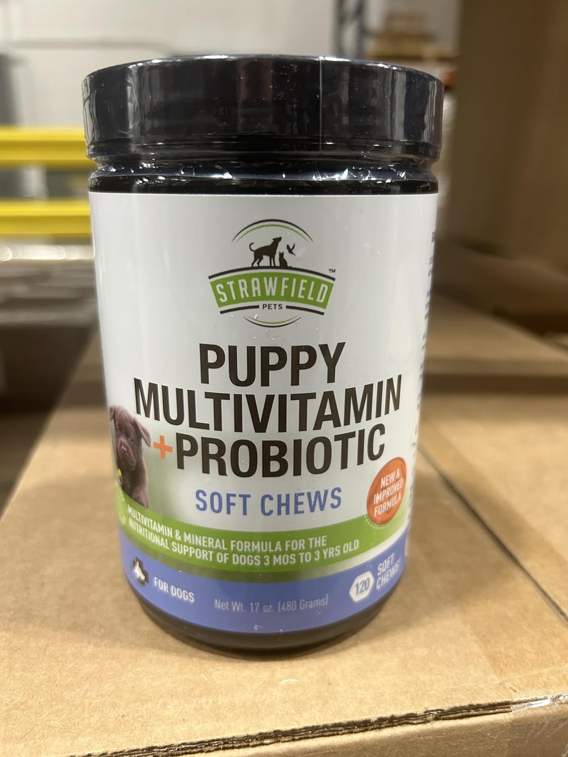 Strawfield Pets Puppy Multivitamin + Probiotics with Joint Support, Peanut Butter Flavour, 120 Soft Chews - görsel 3