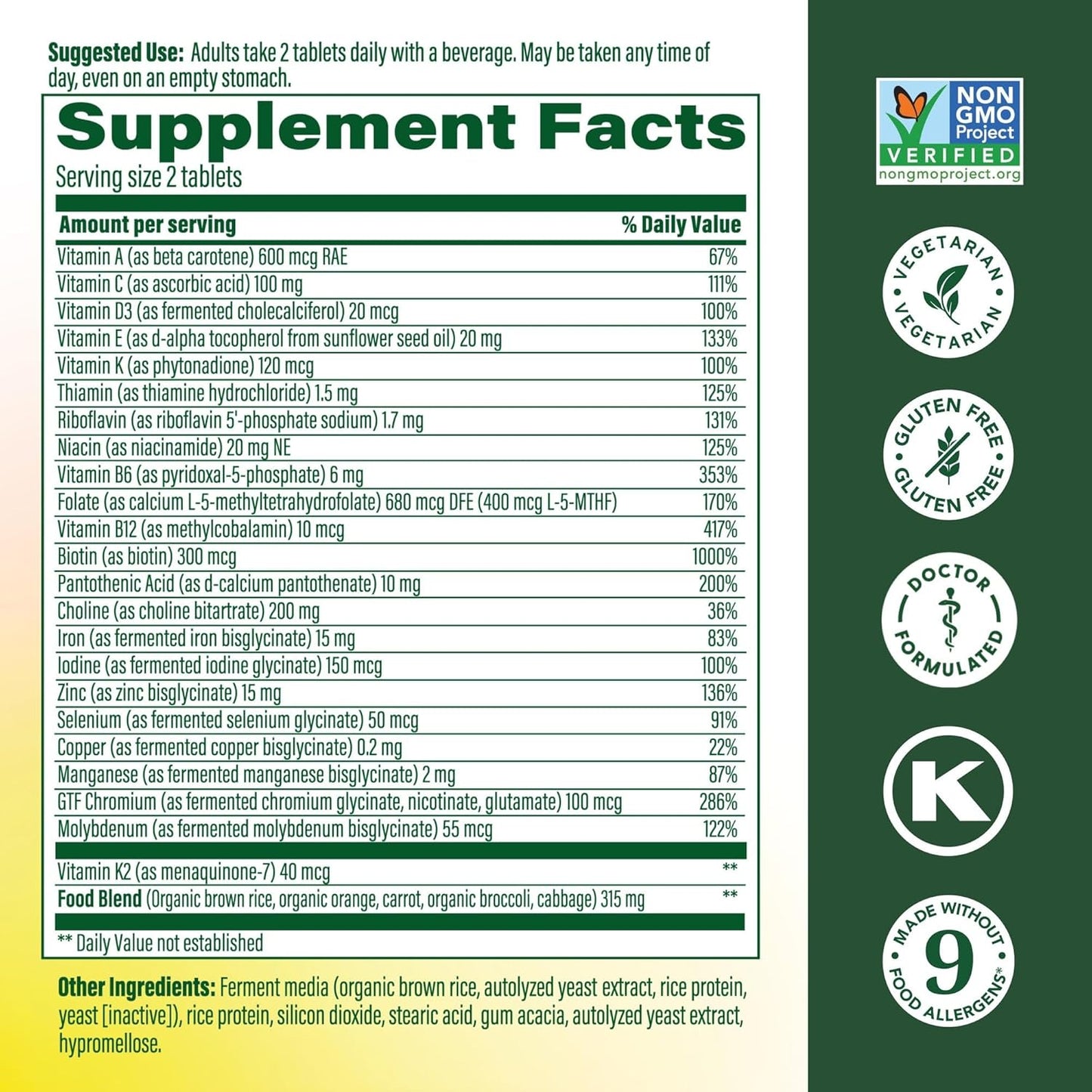 MegaFood Women's Advanced Multivitamin with Iron and Choline - 120 Tablets - görsel 2