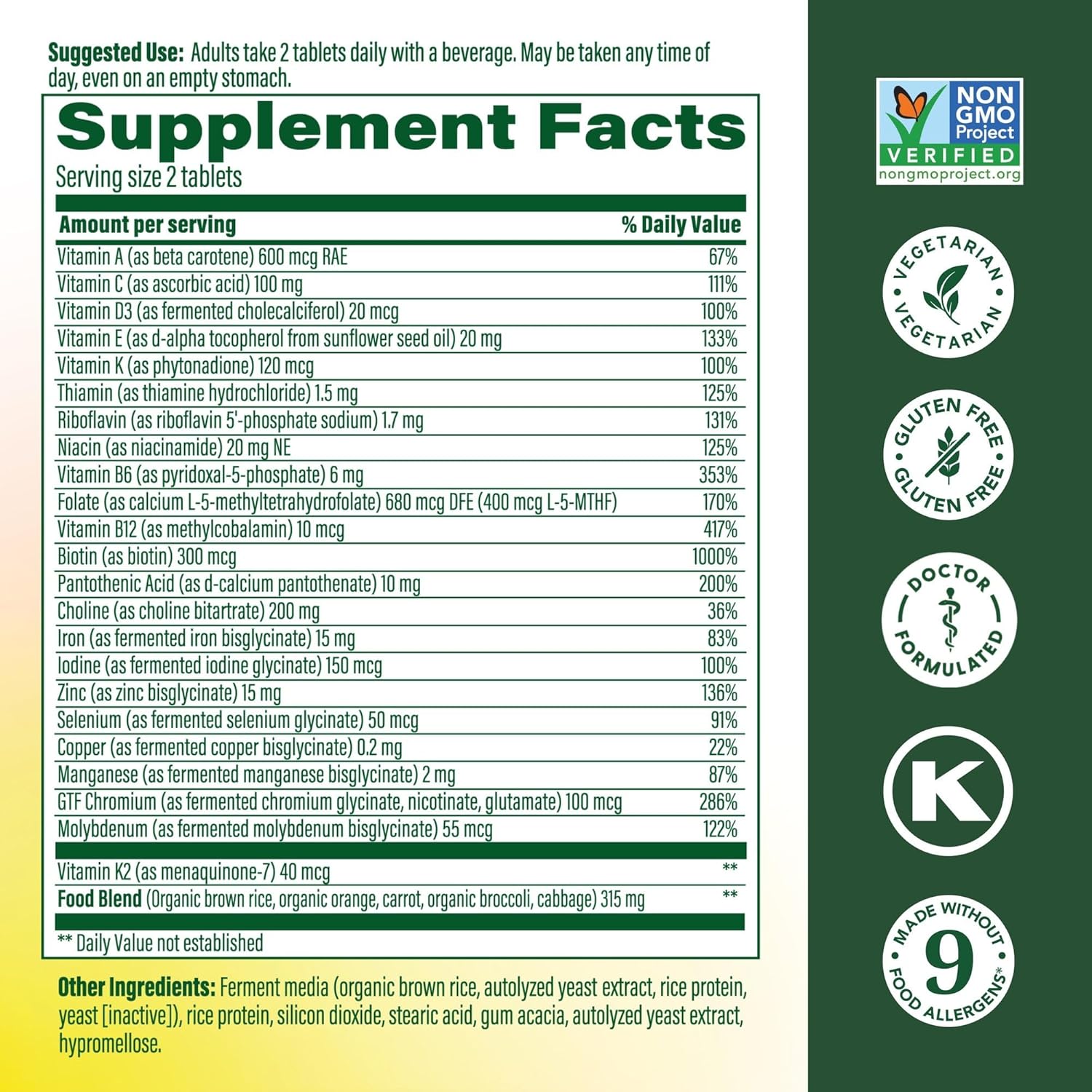 MegaFood Women's Advanced Multivitamin with Iron and Choline - 120 Tablets - görsel 2