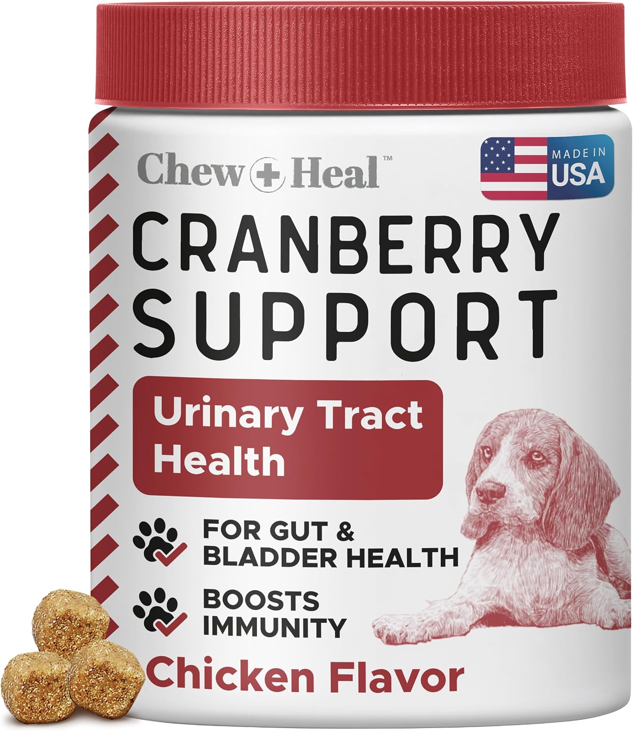 Chew + Heal Labs Cranberry Supplement for Dogs – Urinary Support, 120 Soft Chews - görsel 1