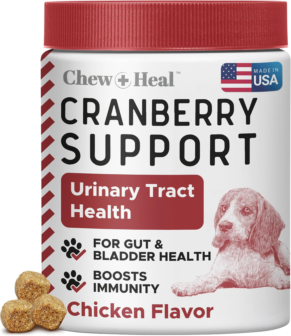 Chew + Heal Labs Cranberry Supplement for Dogs – Urinary Support, 120 Soft Chews - görsel 1