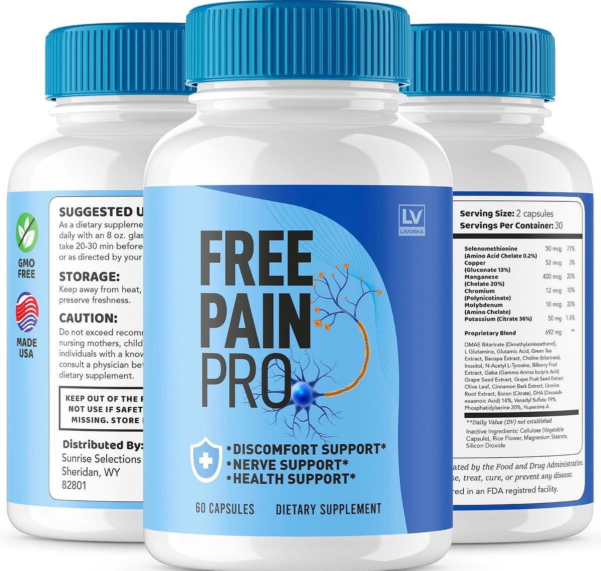 Free Pain Pro Capsules (2 Pack) - Official Advanced Formula Food Supplement, 120 Capsules - görsel 8