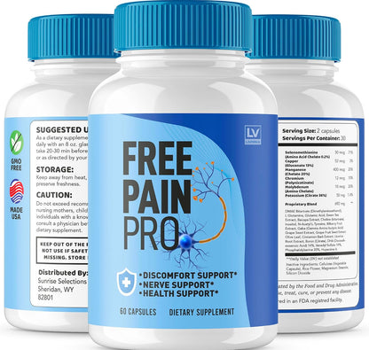 Free Pain Pro Capsules (2 Pack) - Official Advanced Formula Food Supplement, 120 Capsules
