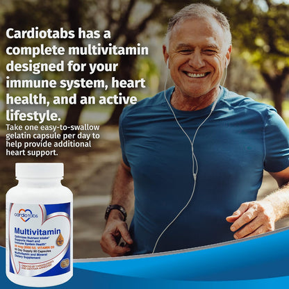 Cardiotabs Multivitamin for Men and Women | Heart & Immune Support | 120 Capsules