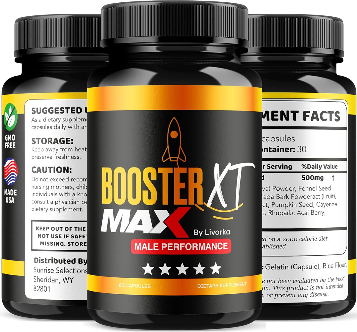 Booster XT For Men – MAX Strength Men's Supplement (3 Pack, 180 Capsules) - görsel 8