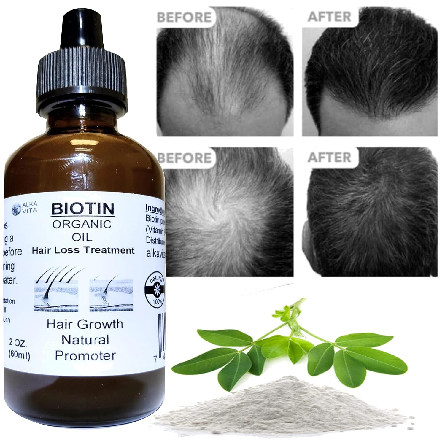 Biotin Pure Organic Oil Hair Treatment with Peanut Oil and Silica - görsel 3