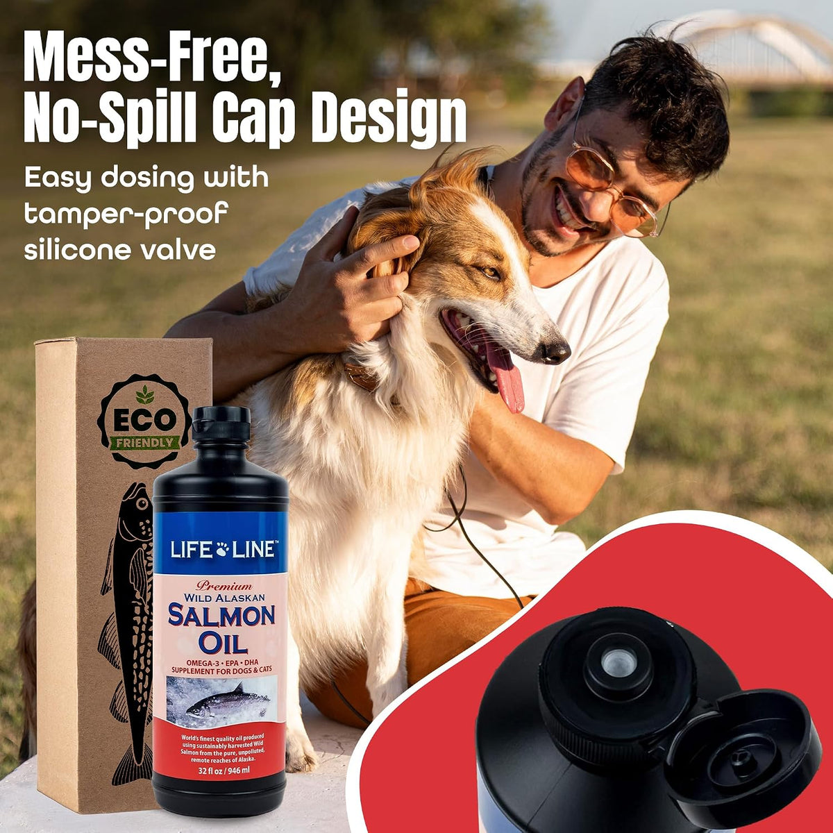 Life Line Salmon Oil for Pets – Omega-3 DHA EPA Supplement for Dogs & Cats – Cold-Filtered, 900 ml - görsel 5