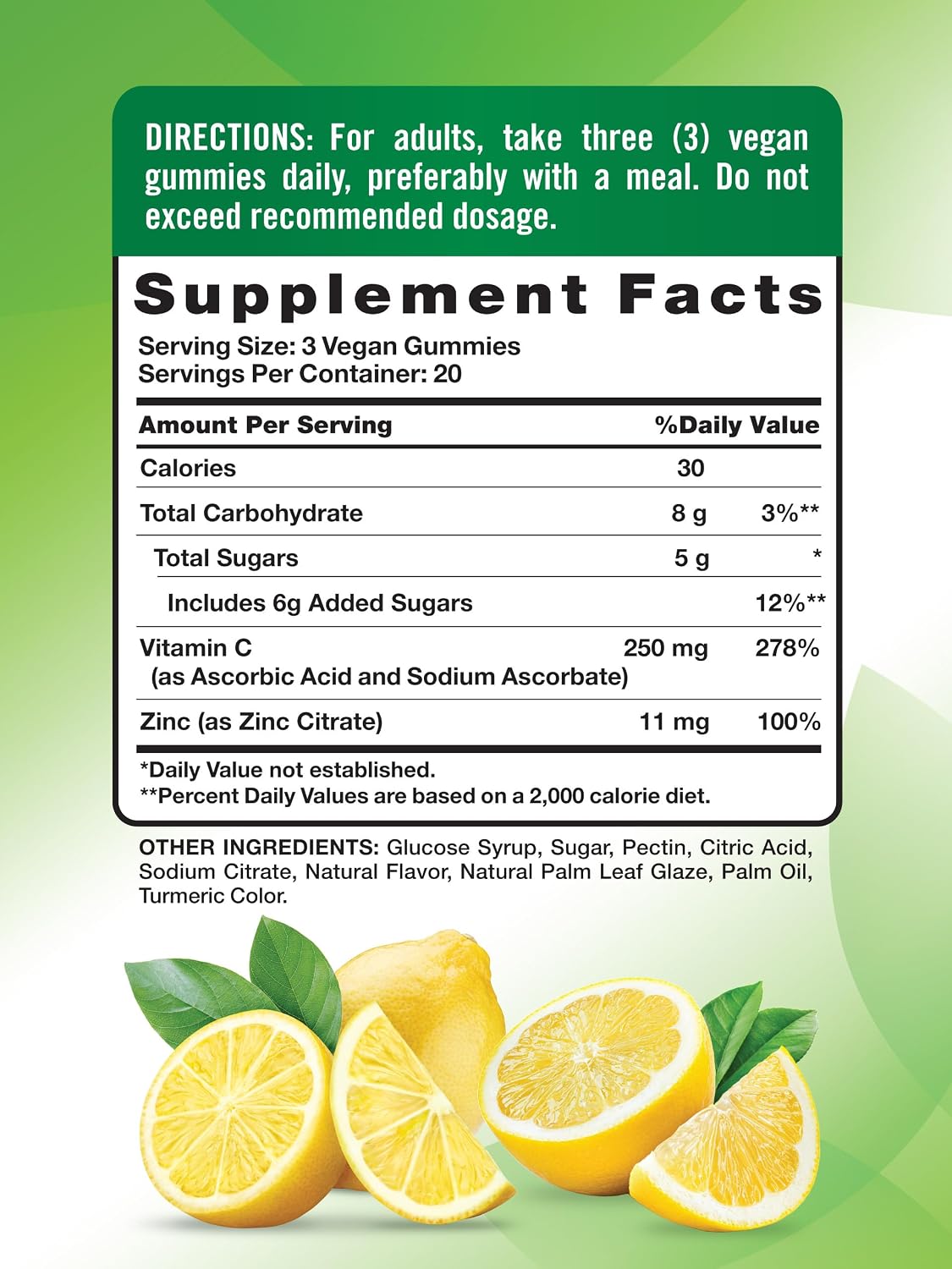 Nature's Truth Vitamin C Gummies with Zinc for Adults - 60 Count - görsel 2