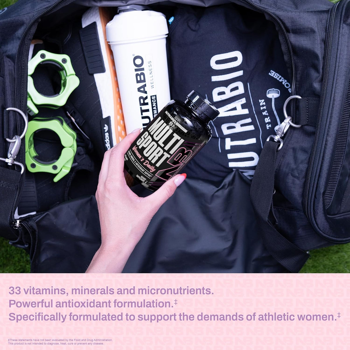 NutraBio Multisport for Women - Multivitamin with 33 Vitamins, Minerals & Micronutrients for Athletic Performance, Energy & Metabolism - görsel 6
