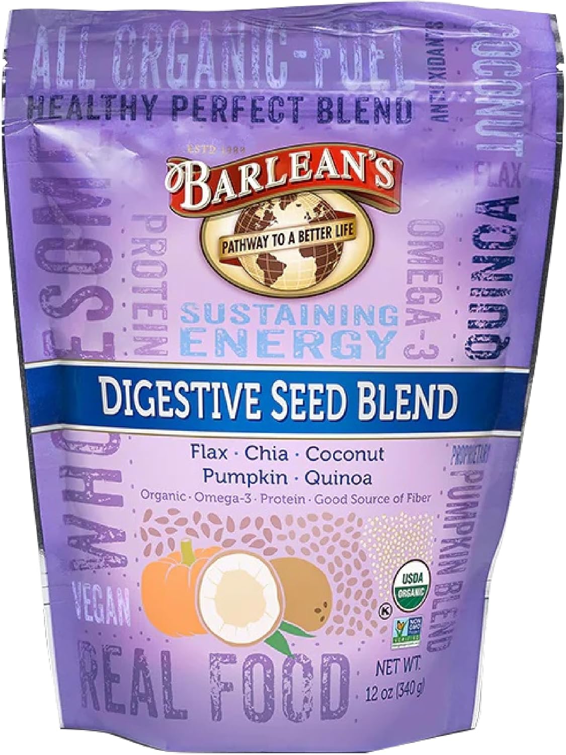 Barlean's Organic Flax Chia Coconut Seed Blend with Omega-3 and Fibre, 340 g - görsel 10
