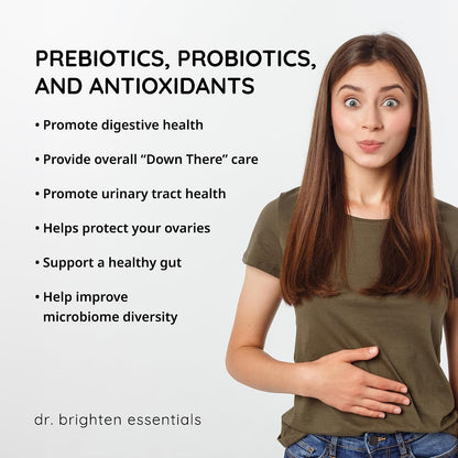 Dr. Brighten Women's Probiotic - Probiotics & Prebiotics with Antioxidants for Balanced Hormones and Female Microbiome, 60 Capsules