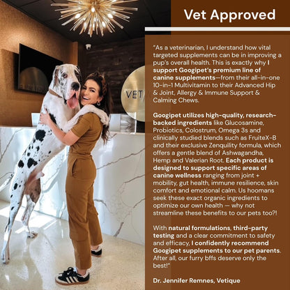 Googipet Premium Dog Multivitamin Chewable - Joint Support, Probiotics & Omegas (Chicken Flavour)